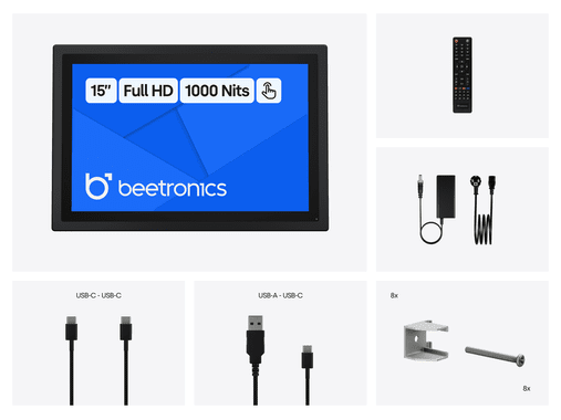 15 inch touchscreen metaal (high-brightness)